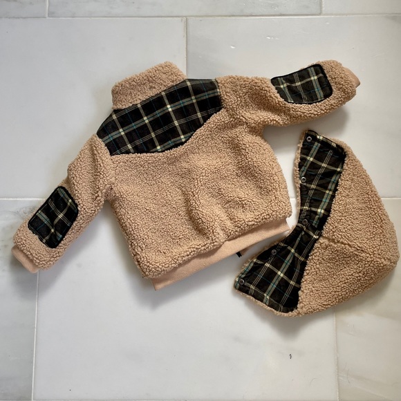 NWT For Love & Lemons Teddy Bear Plaid Coat - 3T - Picture 5 of 6